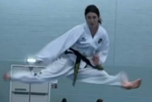 Photo of a flying kick